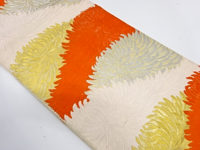 アンティーク　 菊模様織出し袋帯（材料）